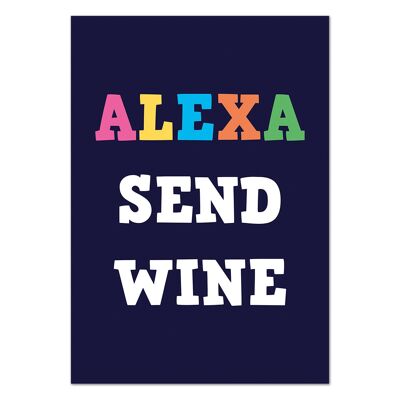 Alexa, sende lustige Weinpostkarte