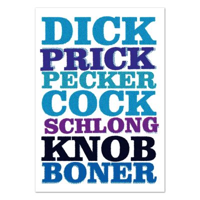 Dick Prick Pecker... Postcard Funny