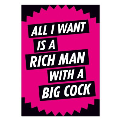 All I Want Is A Rich Man Postcard Funny