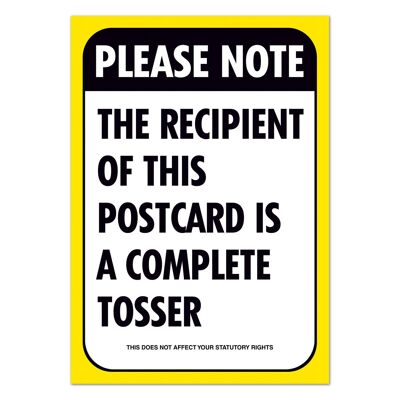 Complete Tosser Postcard