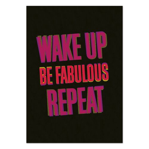 Wake Up Be Fabulous Repeat Postcard Funny