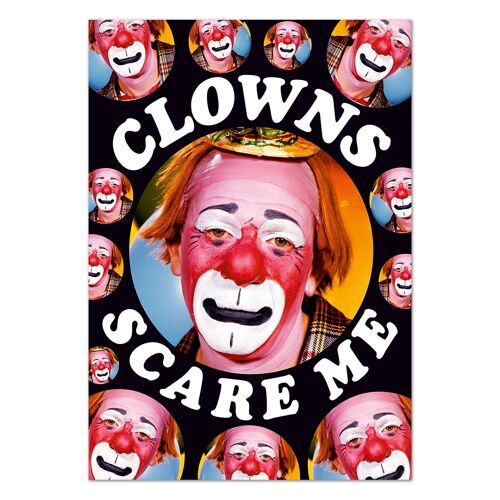 Clowns Scare Me Funny Postcard