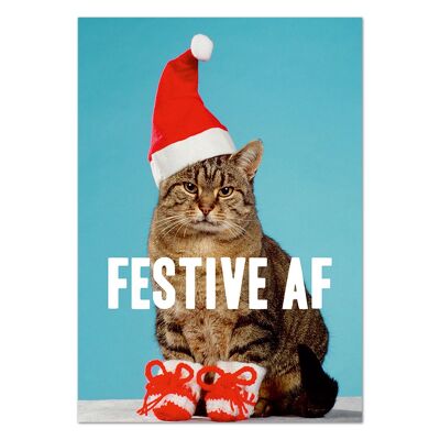 Festive AF Christmas Postcard