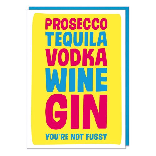 Prosecco Tequila Vodka Funny Birthday Card