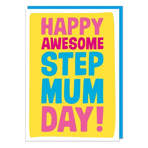Happy Awesome Step Mum Day Funny Greetings Card
