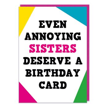 Même les sœurs ennuyeuses méritent une carte d'anniversaire 2