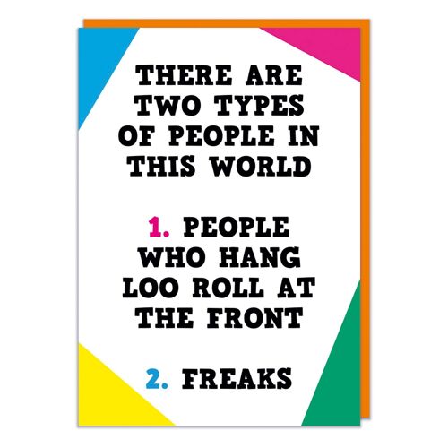 Two types of people funny birthday card
