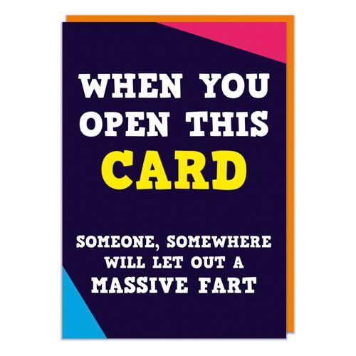 Open this card massive fart funny birthday card