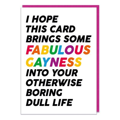 Fabuleuse carte d'anniversaire Gayness