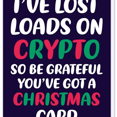 Argent perdu sur la carte de Noël crypto