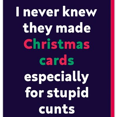 Tarjeta de Navidad especialmente para idiotas estúpidos