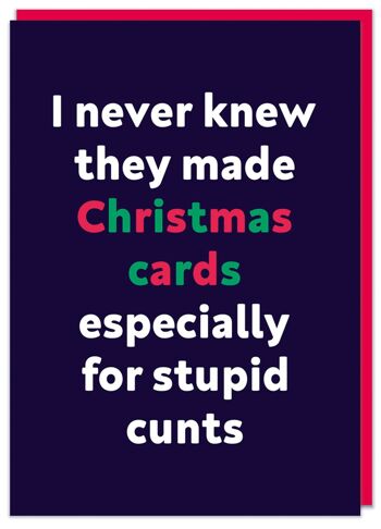 Surtout pour les c * nts stupides Carte de Noël 1