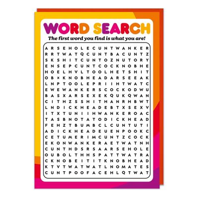 Word search Rude Birthday Card
