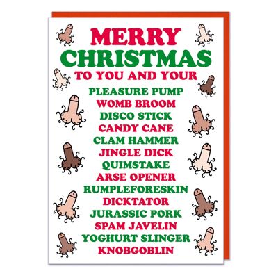 Joyeux Noël à vous et à votre Rude Christmas Card