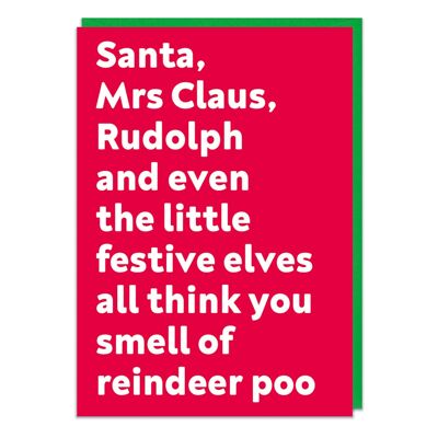 Smell of reindeer poo Funny Christmas Card
