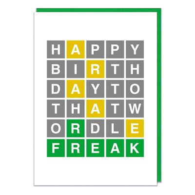 Tarjeta de cumpleaños divertida Wordle Freak