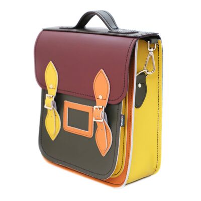 Mochila City hecha a mano en cuero - Caleidoscopio otoñal