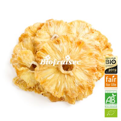 Fair Trade Organic Cayenne Pineapple from Togo dried in slices Bag 2 kg