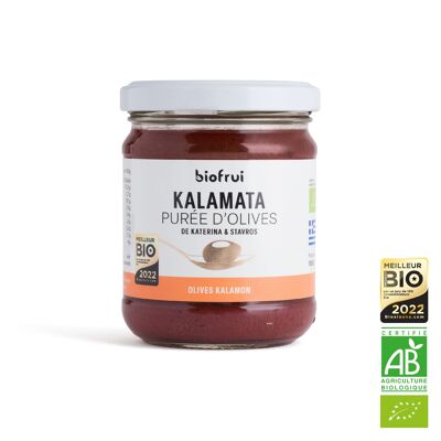 Purée d'Olive Kalamon noire Bio de Kalamata traditionnelle Bocal 180 g