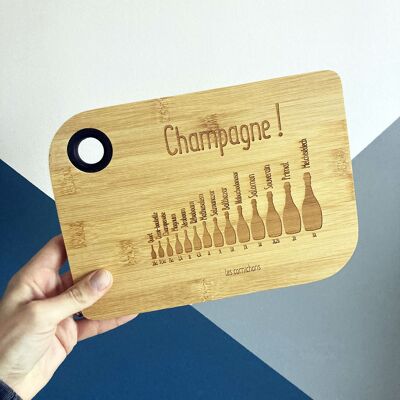 Planche à découper, apéro Tailles de bouteilles de Champagne