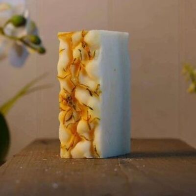 Handmade Soap - Orange Calendula - 7 Ingredients - made by the jura soap factory - certified organic cosmos organic