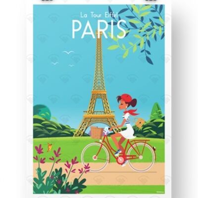 Poster Paris - Eiffel Tower Delerue