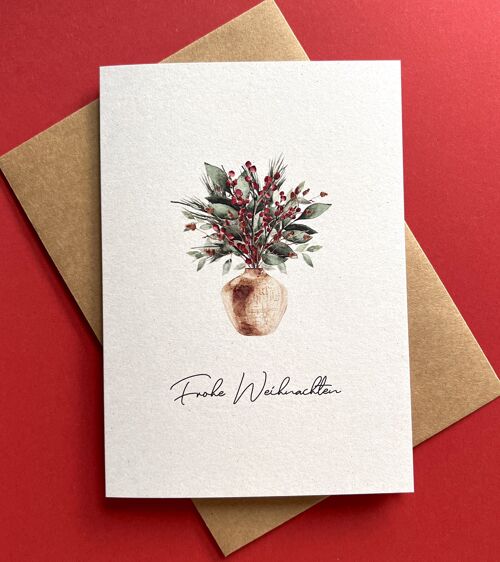 Nachhaltige Weihnachtskarte aus Weintrauben