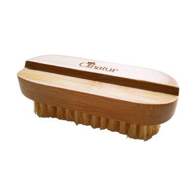 Brosse à ongles en bambou et cactus, brosse à ongles en bambou avec poils de cactus, brosse de nettoyage des ongles, épurateurs naturels des ongles