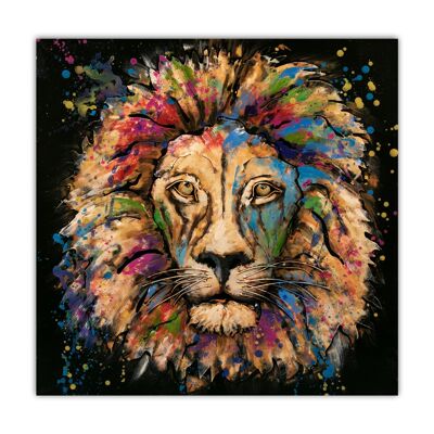 Table metal wall decoration lion 80X80