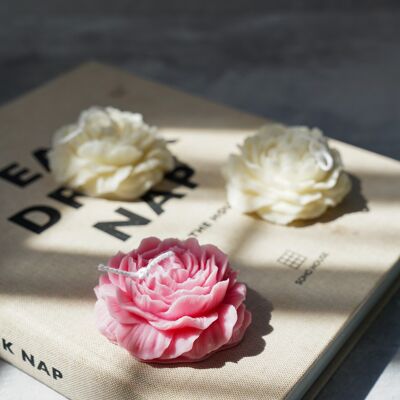 Peony Flower Candle