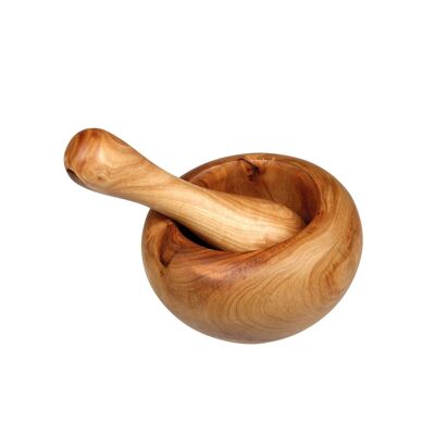 Mortier et pilon en bois d'olivier Ø 11 cm