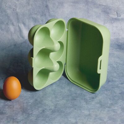 Caja de 6 huevos transportable - verde