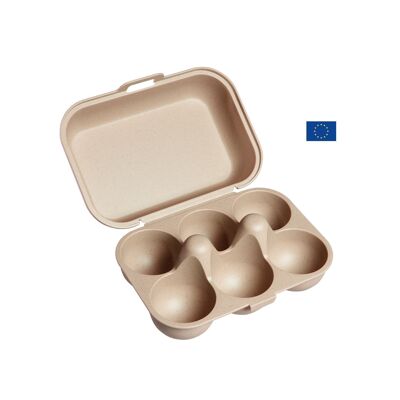 Scatola trasportabile da 6 uova - beige