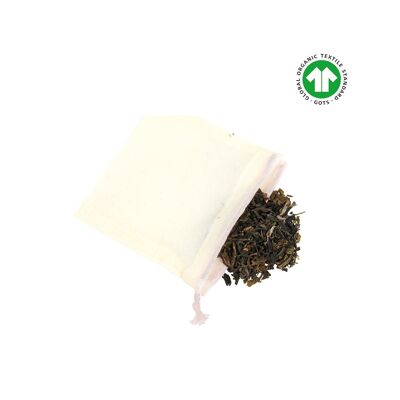Sachets à thé coton bio réutilisables - Lot de 5