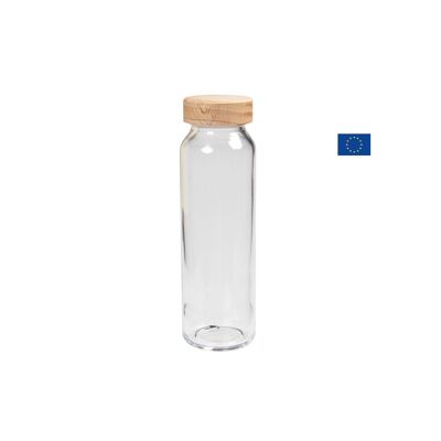 Botella de cristal con tapón de madera 25 cl
