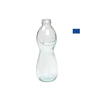 Botella de vidrio reciclado - tapón de aluminio de 1 L
