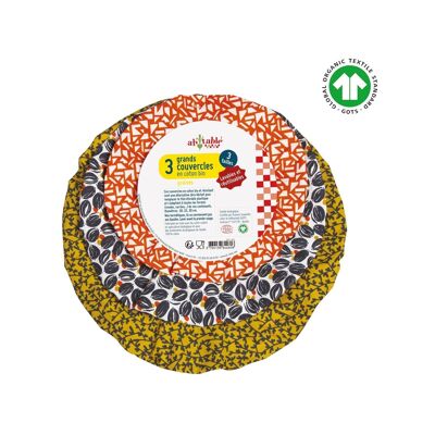 Charlottes de comida
Cubreplatos de algodón orgánico - Gama "Seeds" - Set de 3 Ø20, 25, 30 cm