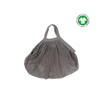 Organic cotton net shopping bag - gray
