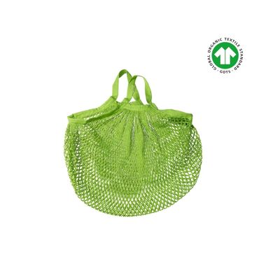 Mesh shopping bag organic cotton - green