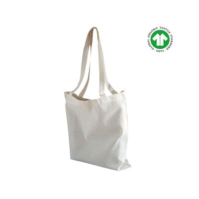 Organic cotton canvas tote bag - long handles