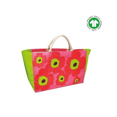 Borsa tote in tela di cotone biologico - Fiori