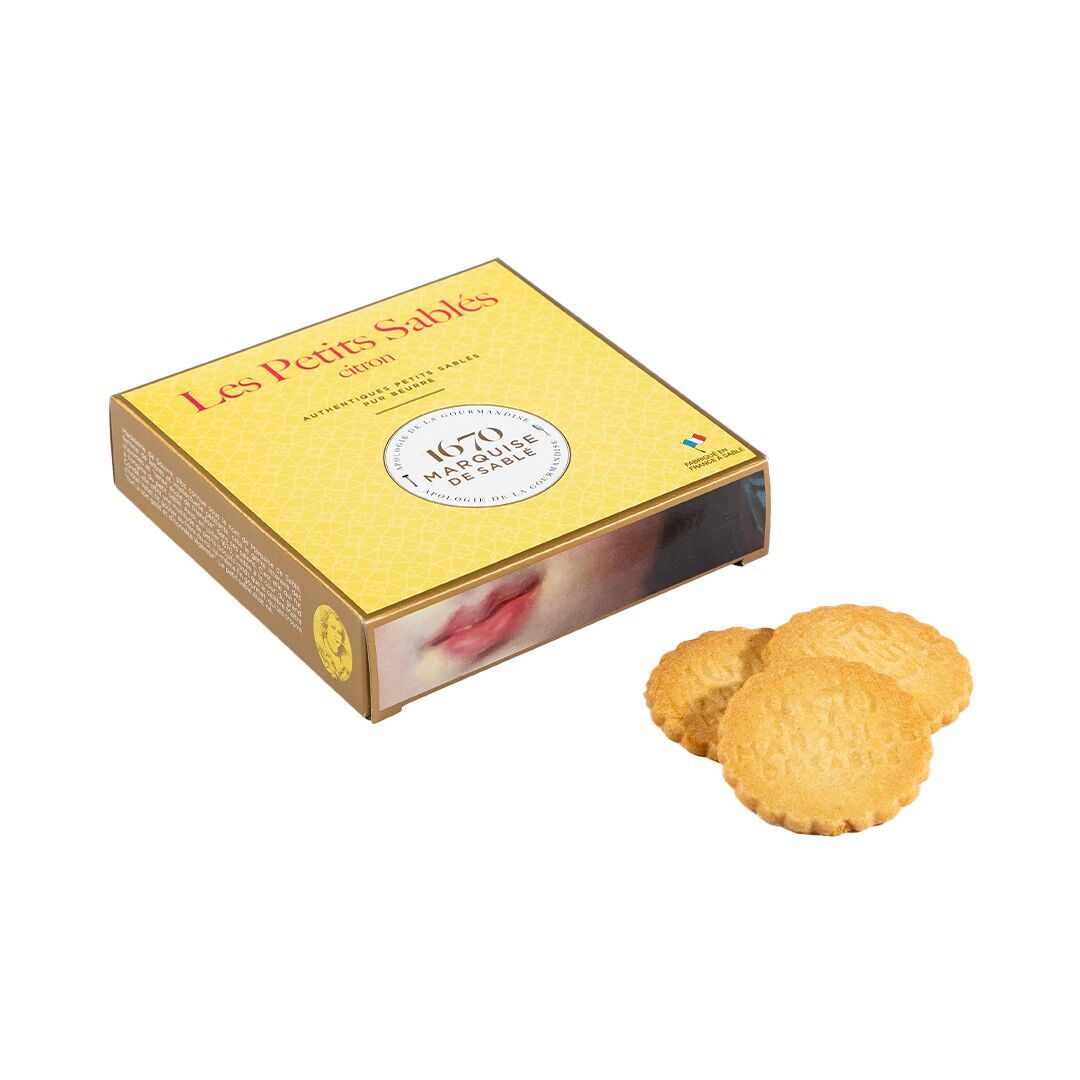Shortbread cookies with lemon chips - 100g cardboard box - Mother's Day