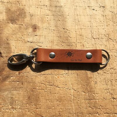 Schlüsselanhänger aus Leder mit Druckknopfverschluss MIT IHREM LOGO/PERSONALISIERTER GRAVUR