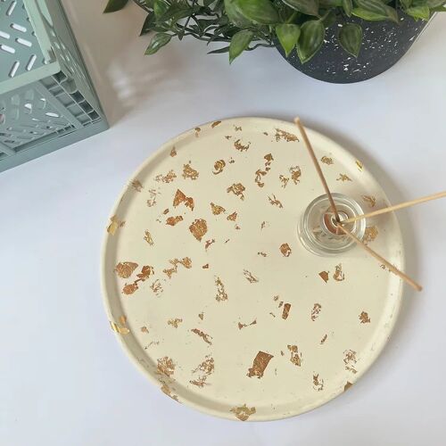 Round Tray - White & Gold