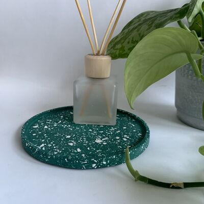 Terrazzo Midi Tray - Forest Green & White