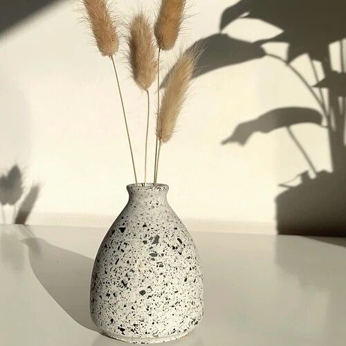 Terrazzo Bud Vase - White & Black