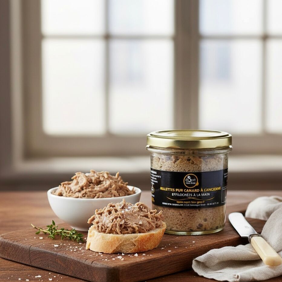 Rillettes puras de pato desmenuzadas a mano 250 g - Medalla de bronce 2024 Concurso Agrícola General de París