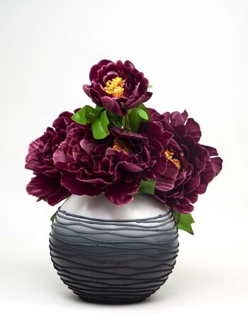 Vase en verre peint à la main pour fleurs 5578/180/sh257 | Vase de table rond diamètre 18 cm 10