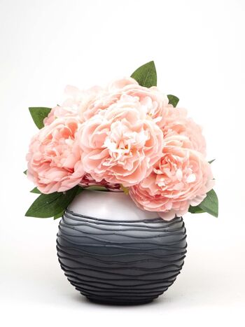 Vase en verre peint à la main pour fleurs 5578/180/sh257 | Vase de table rond diamètre 18 cm 3