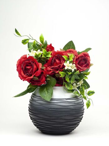 Vase en verre peint à la main pour fleurs 5578/180/sh257 | Vase de table rond diamètre 18 cm 4